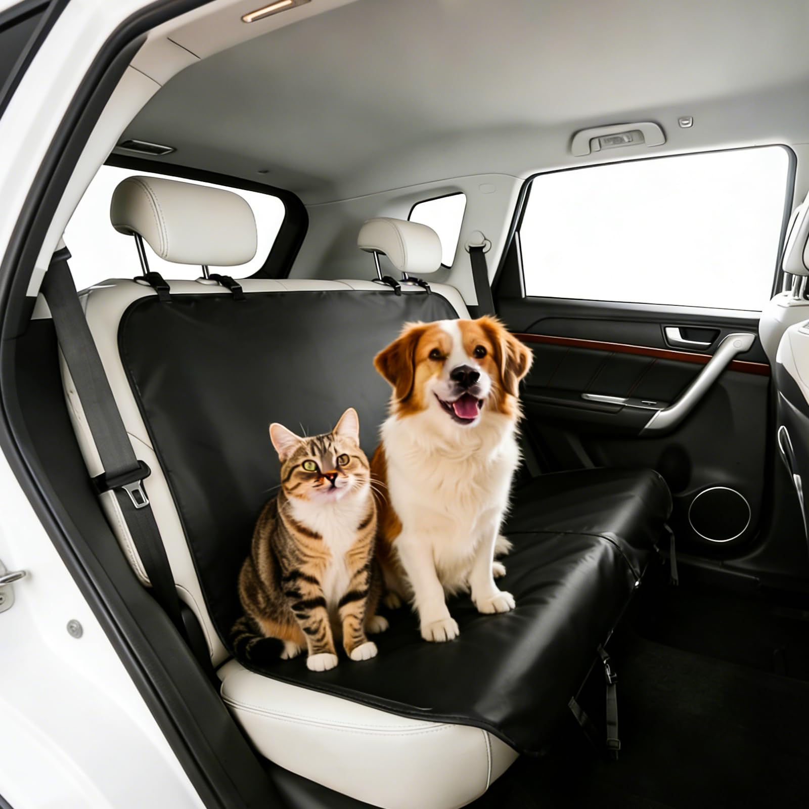 Funda Coche Perro, Protector Coche Perros Asiento Trasero, Cojín Extra Grueso para Funda Perro Coche Asientos Traseros, Protector Coche Perro Impermeable y Resistente al Desgaste