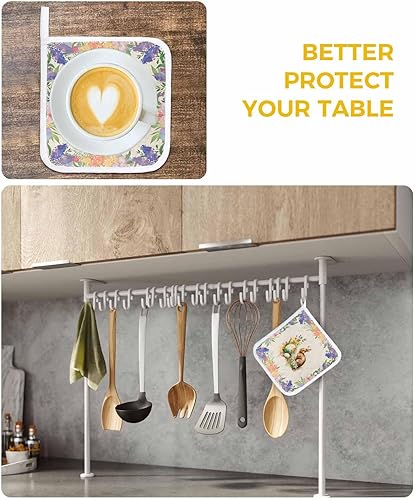 Miniatura 6 de 5 Packs Easter Bunny Egg Pot Holders Sets for Kitchen,Oven Pan Plate Bowl Pads Heat Proof Mat with Hanging Loop,Terry Cloth Potholders Soft Grip for