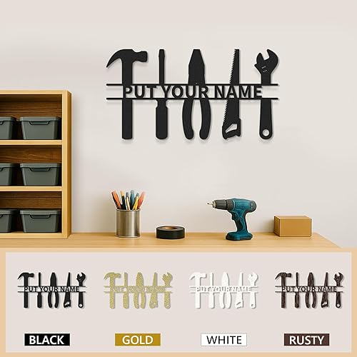 Miniatura 7 de Letreros de garaje personalizados para hombres, letrero de taller de papás, letrero personalizado de metal para exteriores, decoración de cueva de