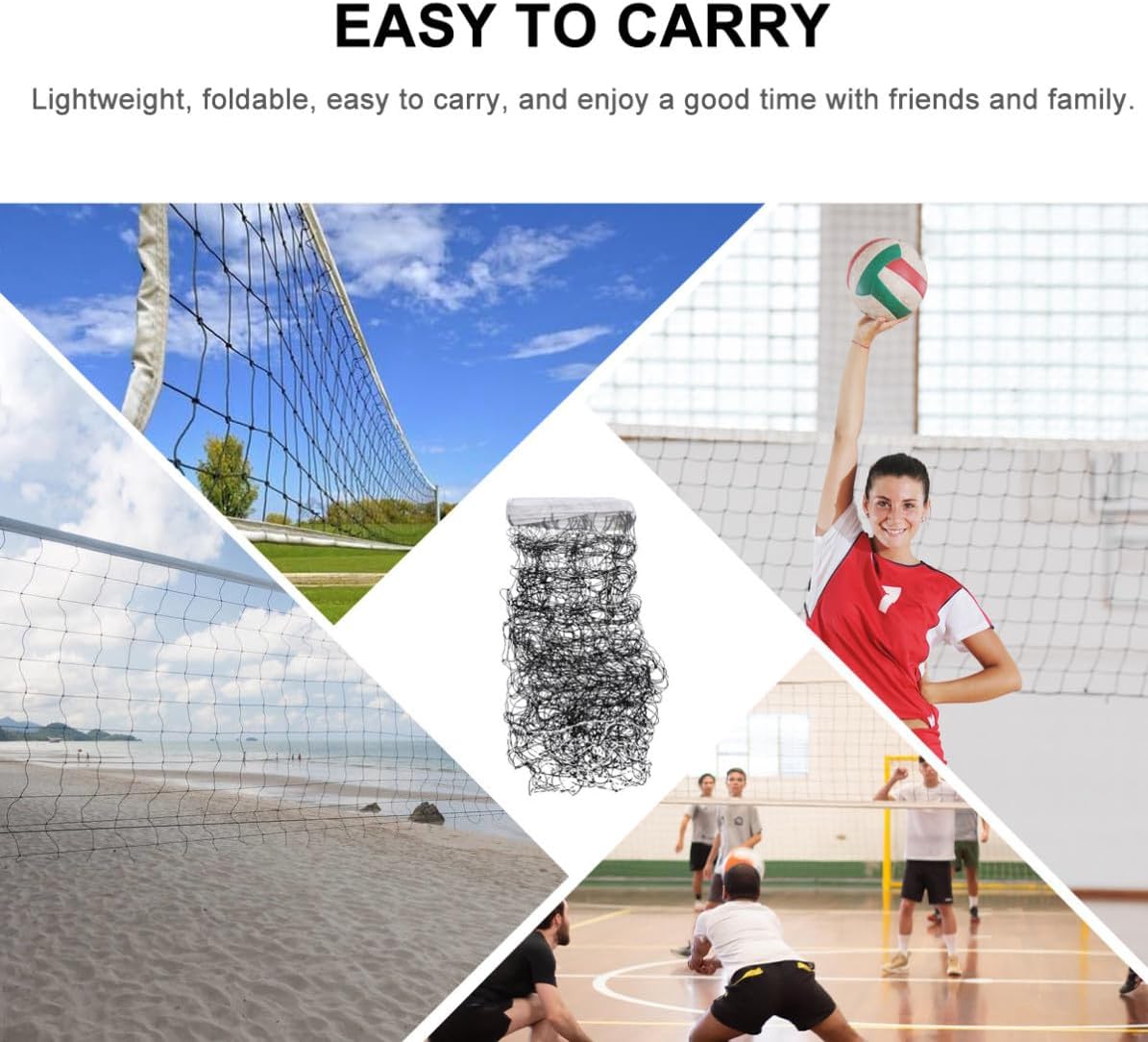 Professional Volleyball Practice Net Standard Pe Material Lightweight and Foldable Volleyball Replacement Net for Indoor Tournament Use Black