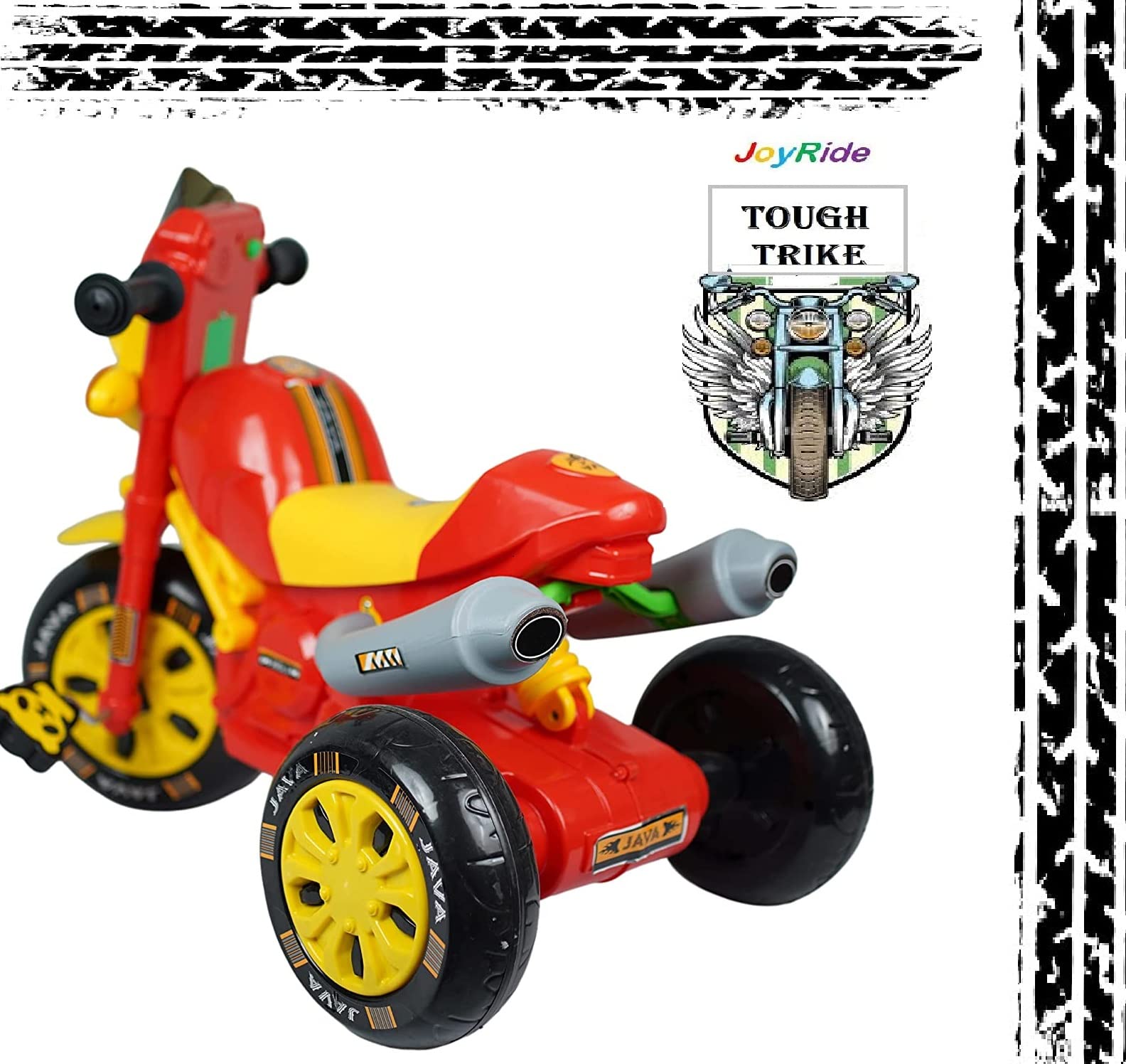JoyRide Mini Bullet Scooter for Kids Plug & Play with Head Light Cushion Seat High Java Tricycle Smart Design Ride On Tricycle RED 2