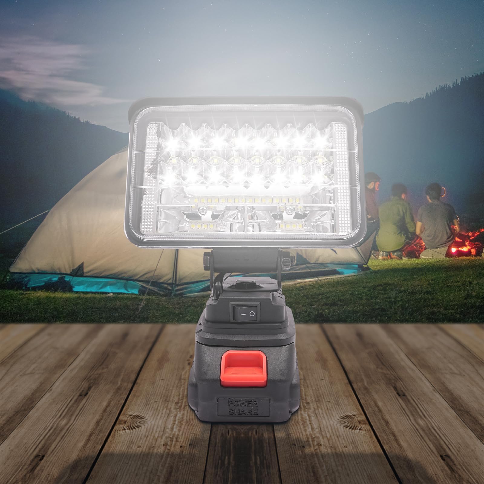 LED Arbeitsleuchte Lampe, Tragbare kabellose LED Leuchte 48W 48 Lampenkugeln Akku Lampe für Camping 800LM