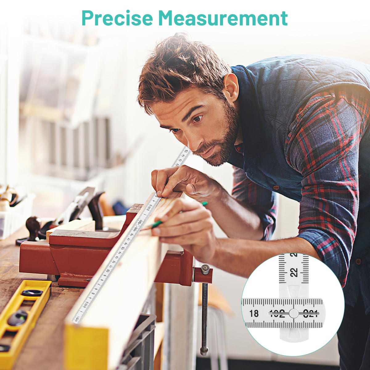 5 piezas regla plegable 2 metros – regla de bricolaje robusta y portátil, mini metro para artesanos y trabajo en madera, ideal para medición de longitud