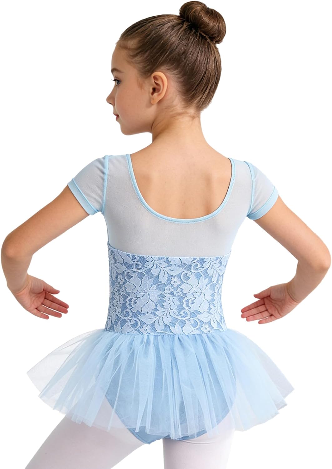 Ballet Leotards for Girls Lyrical Dance Costume Contemporary Skirted Gymnastics Leotard Lace Tutu Dress for Stage