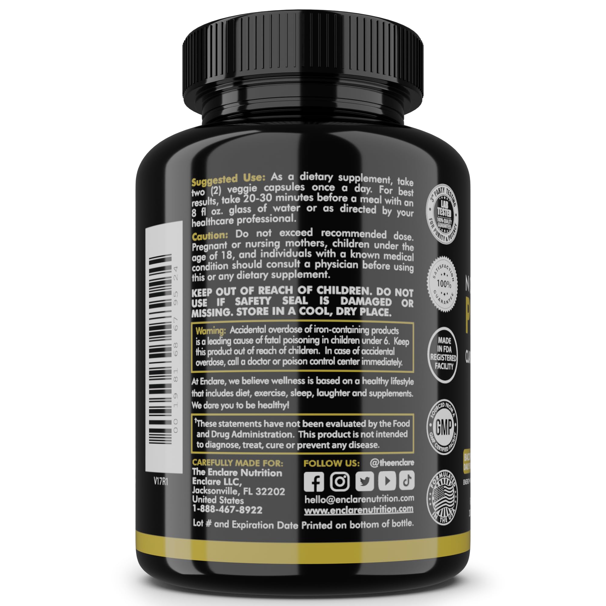 Nootropic Brain Booster, Focus Supplement, Clarity, Memory, Brain Vitamins With 40 Nootropics Phosphatidylserine, Bacopa Monnieri, Huperzine A, DMAE, Inositol, L-Glutamine, Selenium, Choline, DHA (1) — Amazon image 4