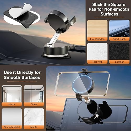 Miniatura 5 de OOCC Soporte magnético para teléfono para tu automóvil, soporte de teléfono Magsafe ajustable giratorio de 360, soporte magnético de teléfono