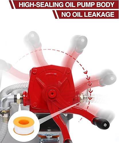 Miniatura 4 de Bandeja de drenaje de aceite de 15 galones con bomba de mano y manguera de 8 pies, perfil bajo de 57L y mango plegable en T para camiones, autos, SUV