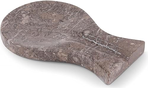 Radicaln Soporte de cuchara de mármol para estufa de 8 pulgadas, soporte para cuchara hecho a mano para utensilios de cocina, ideal para utensilios