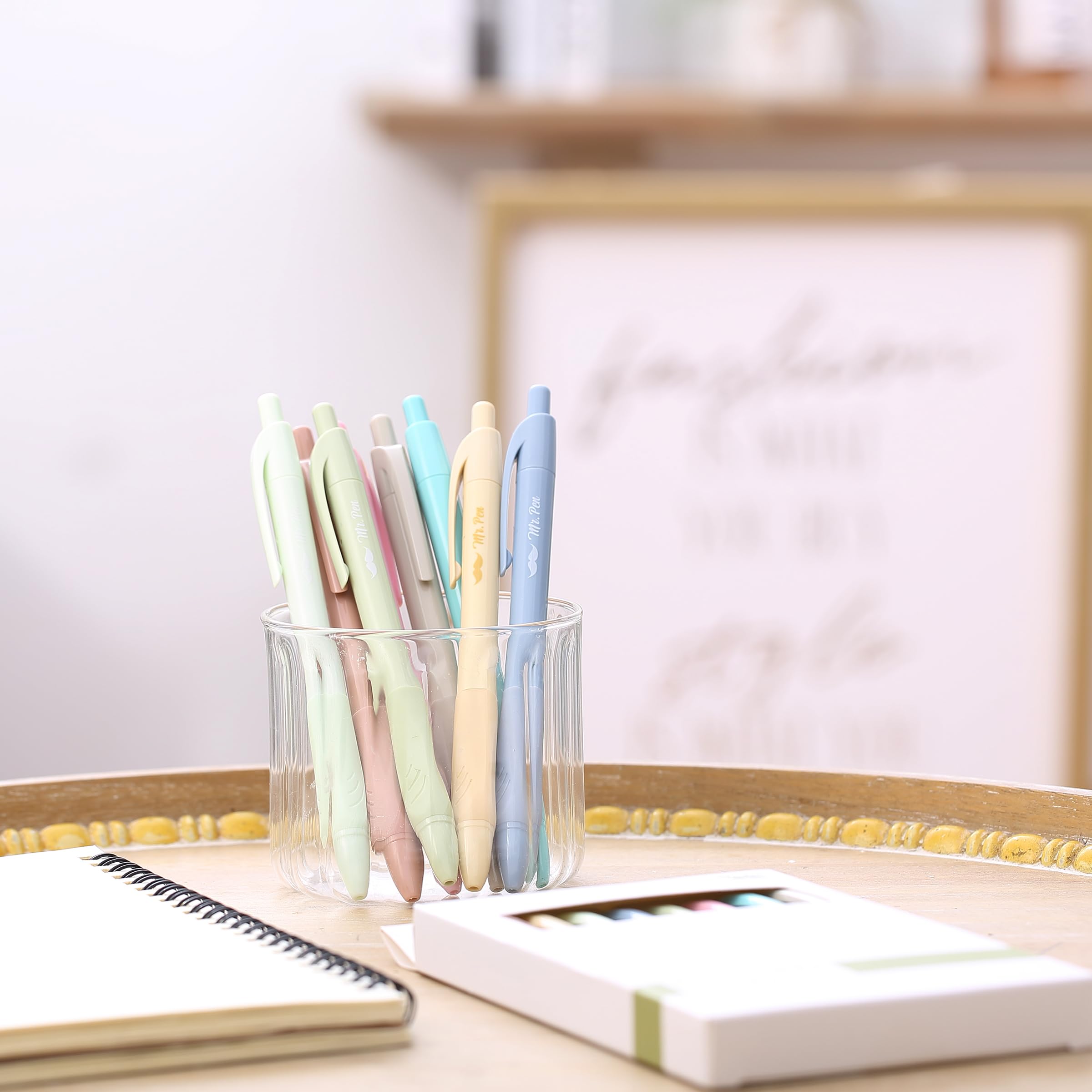 Mr Pen- Retractable Gel Pens 8 Pack Black Ink Soft Grip Soft Pastel Barrel Gel Pens Fine Point — view 8