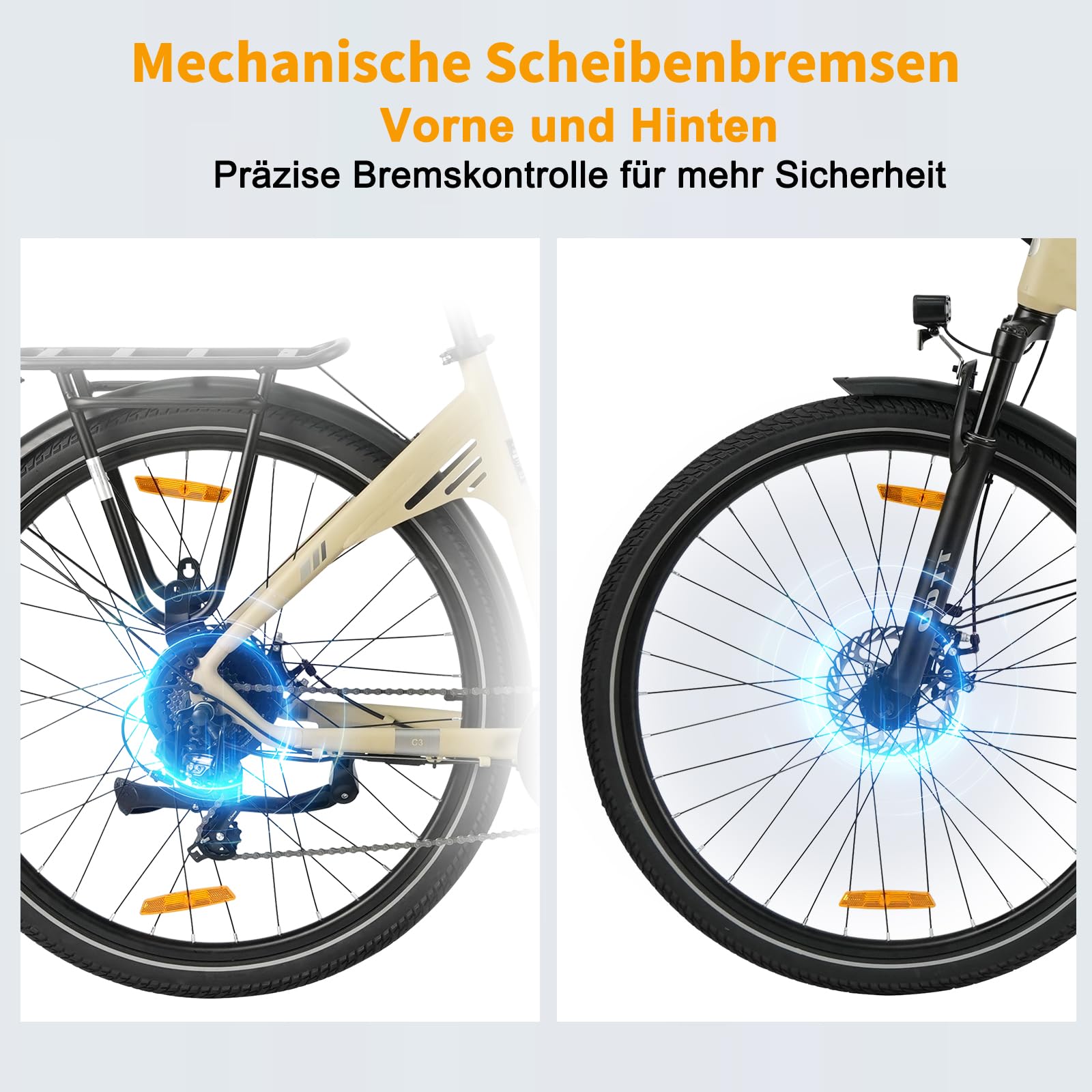 ttgo 28 Zoll E-Bike für Herren & Damen, C3 SE Elektrofahrrad mit 36V 18AH Akku, 250W Motor, bis zu 120 km Reichweite, E-Fahrrad mit 7-Gang-Schaltung, LCD-Display, 25 km/h Pedelec Citybike E Bike