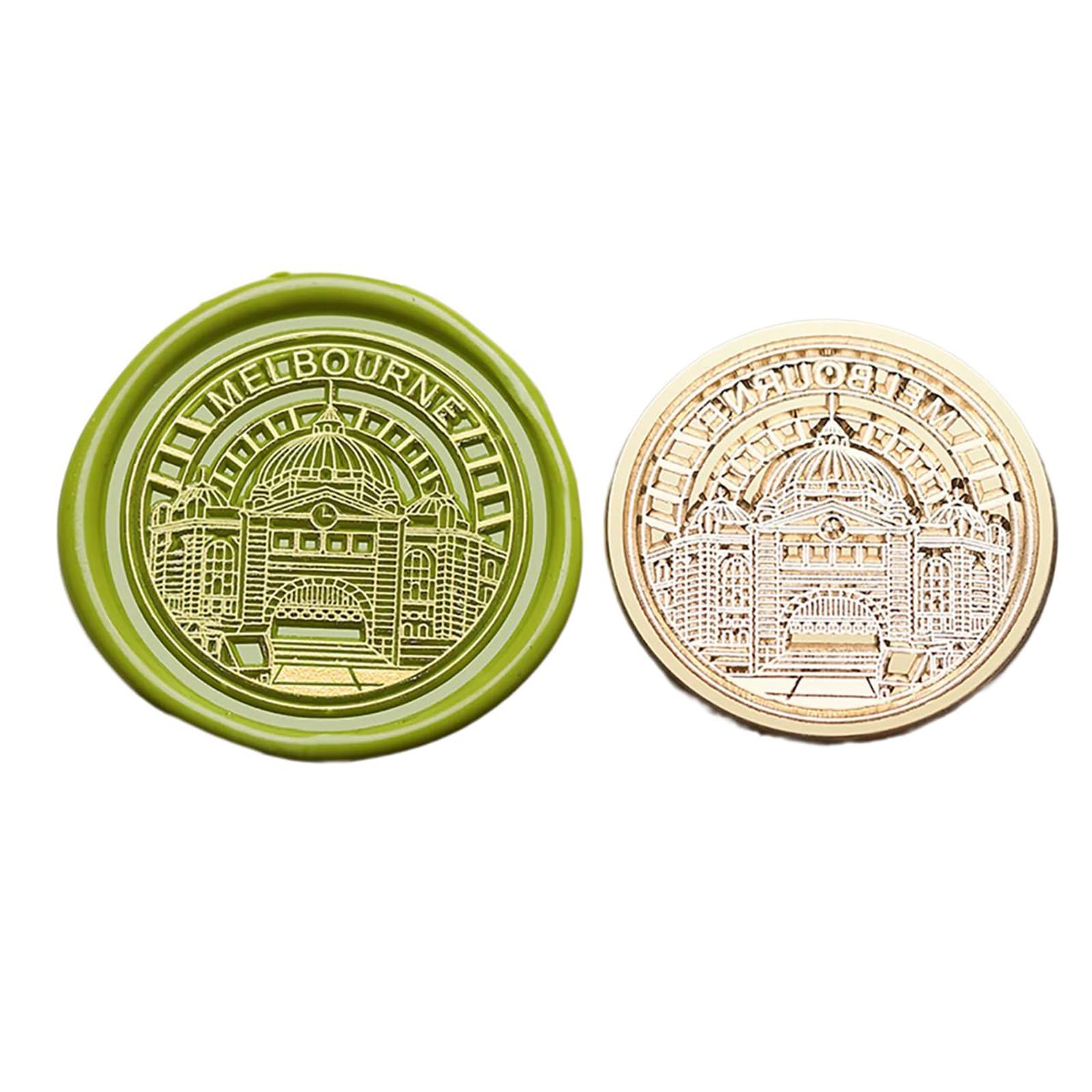 Tsophreniq Seal Stamp for Seal Envelope Craft Embellishment City Landmark Building Pattern Stamp Head for Scrapbooking Scrapbooking