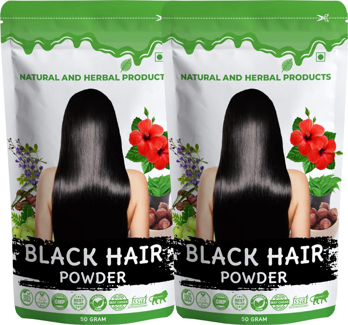 Black Hair Color For Women | Black Henna | Black Dye | Hair Care | Hair Growth | Hair Fall | Hair Conditioner | Hair Strong | Men | Black Mehandi - 50 Gram(Pack of 2)-image-12