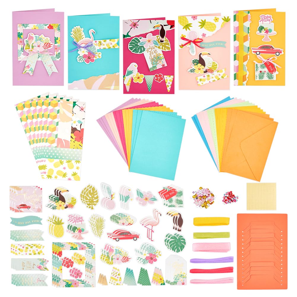 AHANDMAKER Handmade Greeting Card Kits, 15 Blank Cards, 15 Colorful Envelopes, Greeting Card Making Kit, Gift for Teacher's Day, Thanksgiving