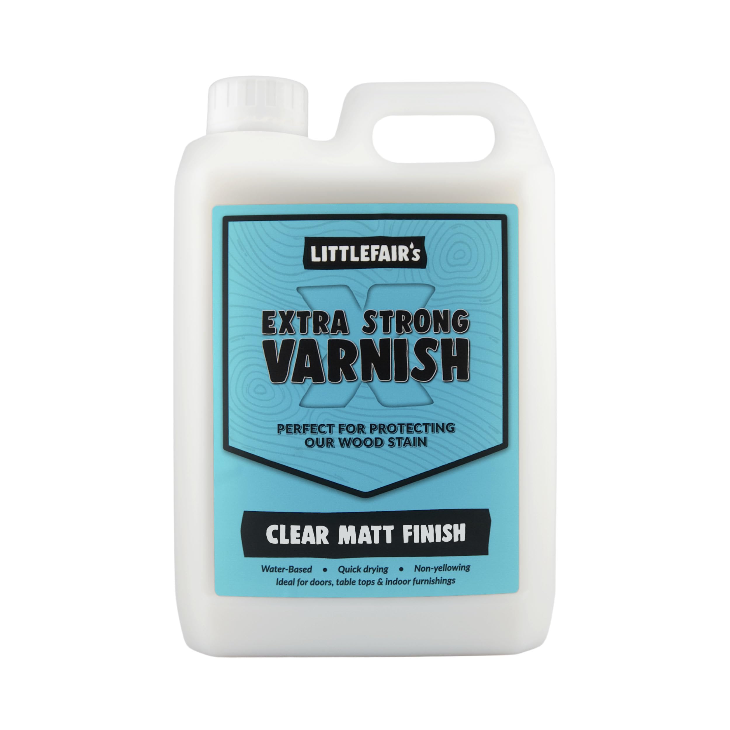Littlefair's Wood Finishing Products Littlefairs Water-Based Extra Strong Varnish - Matt/Satin/Gloss - Indoor Use (Doors/Floors/Tables/Furniture)