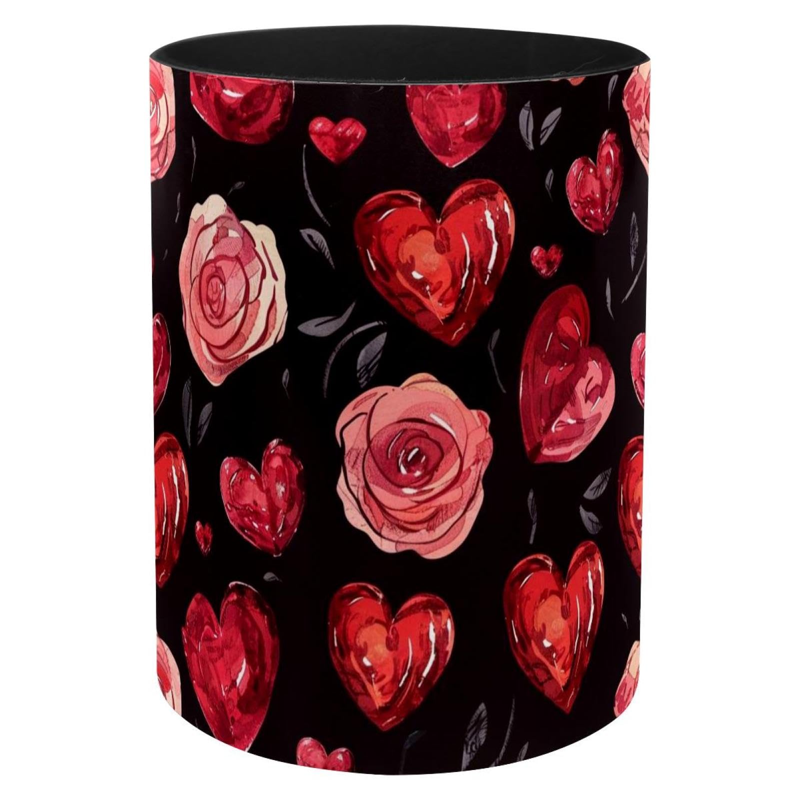 Porte-stylos en métal cœur rose pour ranger vos crayons de bureau