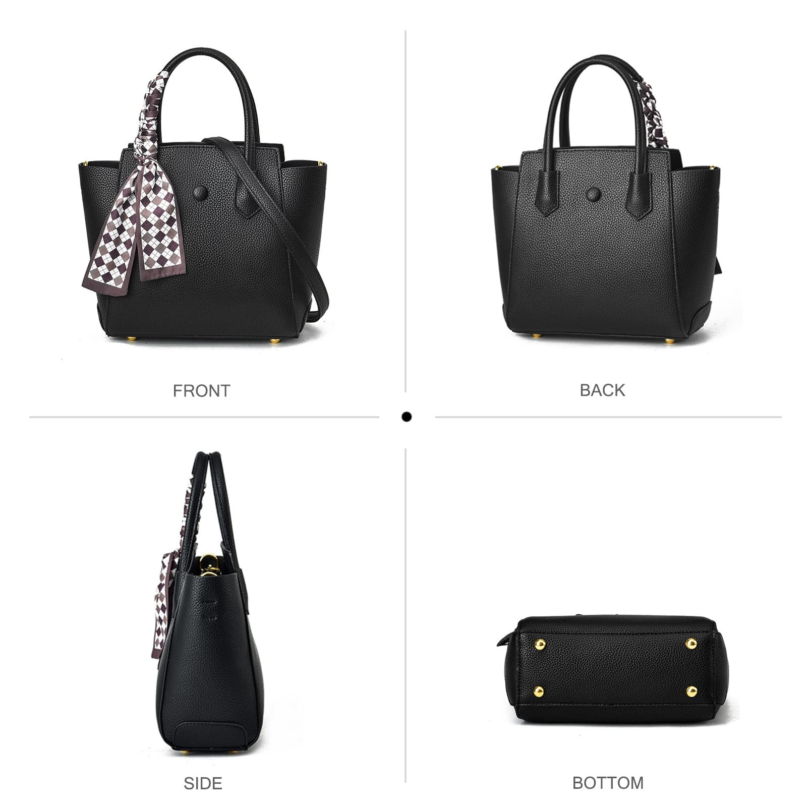 ADITAM Handtaschen für Damen Elegante Henkeltaschen Mode Bucket Bag Damen Kleine Umhängetasche PU Leder Umhängetasche Umhängetasche mit Schleife Double the Comfort