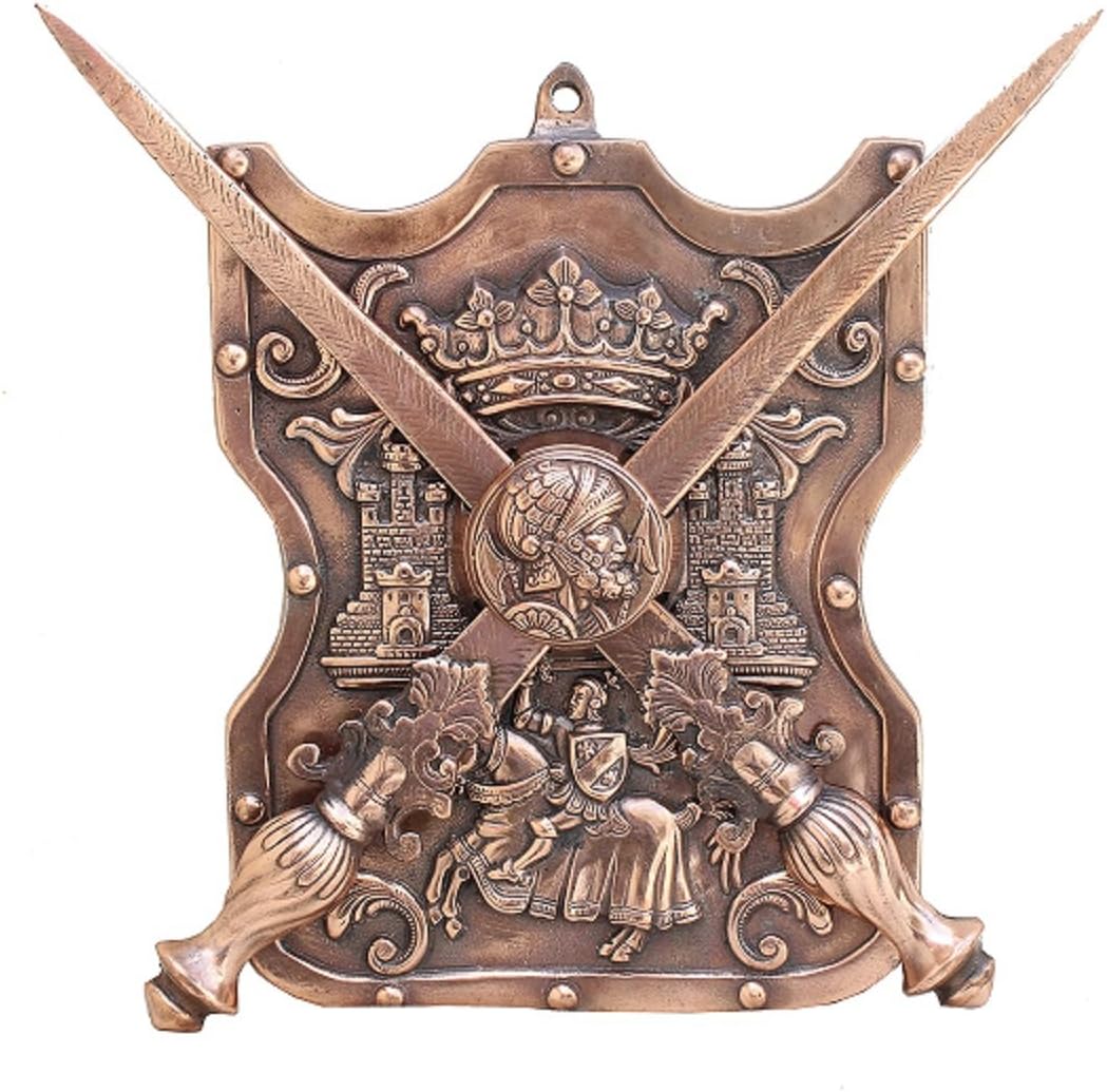 APKAMART Hand Crafted Roman Dhal Talwar Set Traditional Wall Hanging - 16 Inch - Sword And Shield - Wall Showpiece For Wall Decor, Home Decor, Room Decor And Gifts