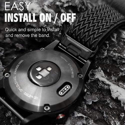Miniatura 4 de Abanen Banda elástica de ajuste rápido mejorada de 0.866 pulgadas para Garmin Fenix 8 de 1.772 pulgadasInstinct 3 de 1.772 pulgadasFenix 765, correa