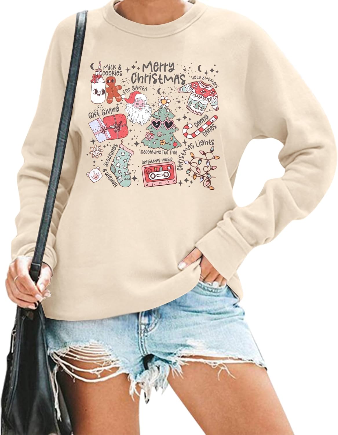 MOUSYA Snowman Sweatshirts for Women Christmas Snowman Sweatshirt Merry Christmas Pullover Winter Lightweight Top