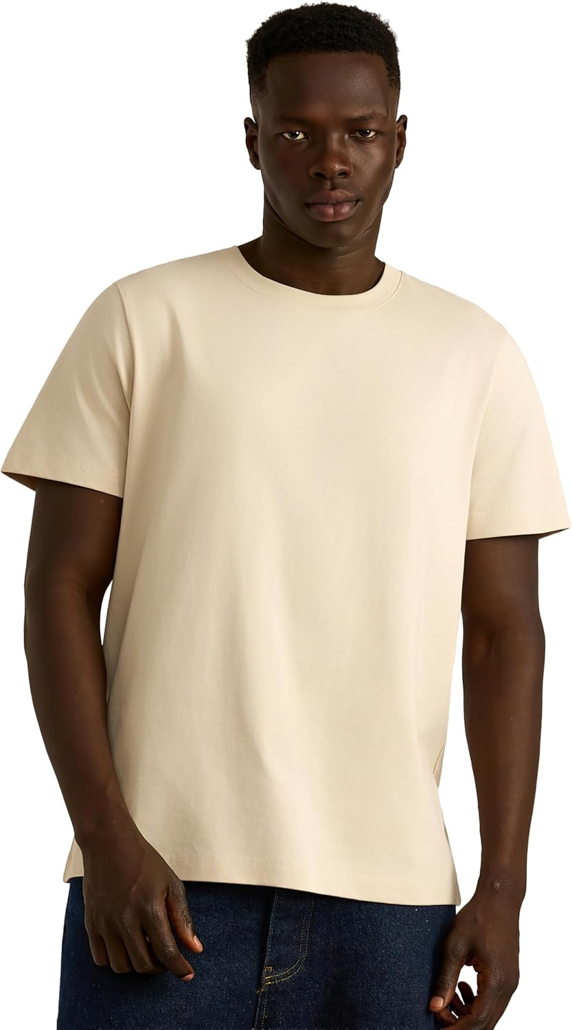 Organic Basics Men's True Heavy Regular Fit Cotton Short Sleeve Tee