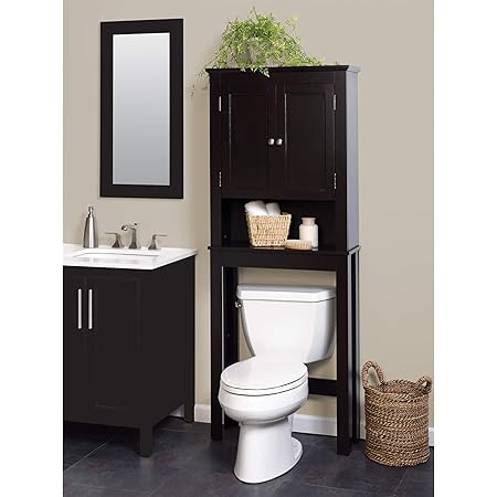 Zenna Home 3-stufiger Badezimmer-Platzsparer Für über Der Toilette | Metallrahmen & Holzregale In Grau/Zinn | Einfach Zu Montieren