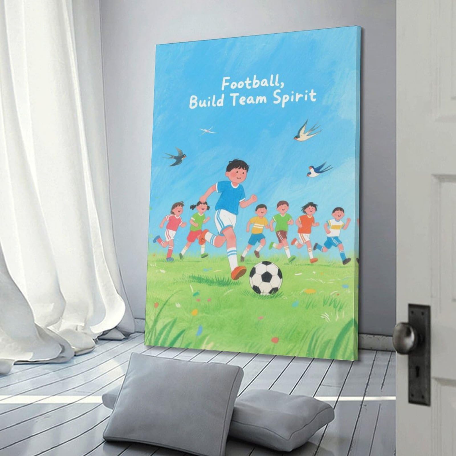 XKUGA Poster decorativo da parete con motivo della squadra di calcio spirituale, poster decorativo da parete per bambini, stampa artistica su tela, poster decorativo per camera da letto, 40 x 60 cm