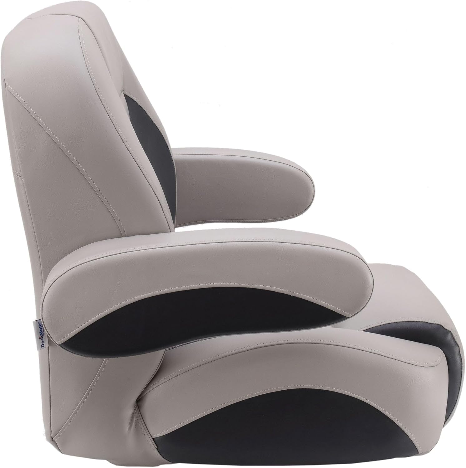 DeckMate Luxury Low Back Pontoon Captain's Chair - Gray and Charcoal