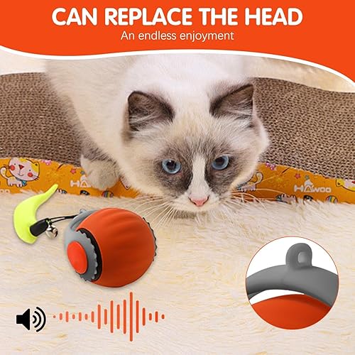 Miniatura 3 de Paquete de 2 bolas interactivas de juguete para gatos, juguetes de enriquecimiento para gatos de interior para gatos adultos aburridos de interior,