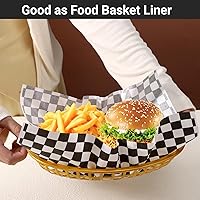 Vista 4 de EUSOAR Papel de envoltura para sándwich, papel de cera seca de 11 x 10 pulgadas, 200 unidades, resistente a la grasa, para hamburguesas negras