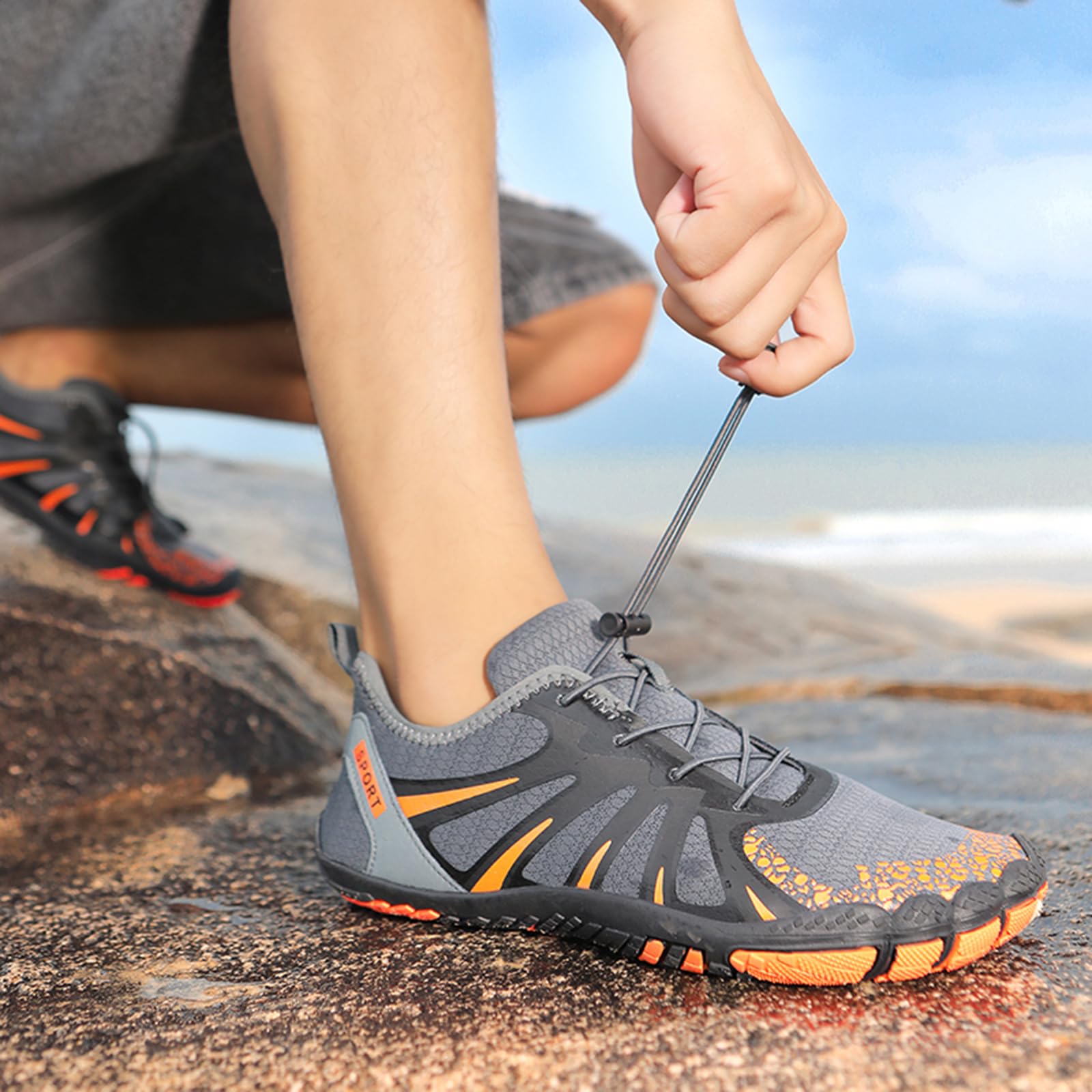 Surwin Escarpines Hombre Mujer, Zapatillas Barefoot Minimalistas Zapatillas de Trail Running, Secado Rápido Zapatos de Agua para Exterior Interior