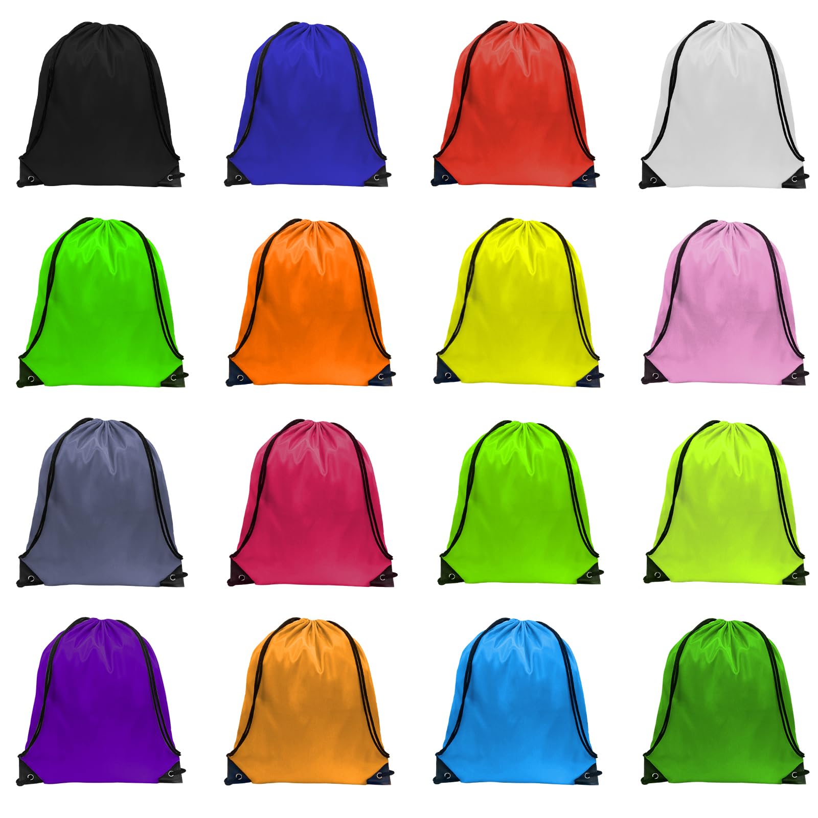 GoodtoU Drawstring Backpacks, Drawstring Bags Bulk Nylon Backpack Gym Bag for Sport, Traveling, Team (16 Colors, 16Pcs)