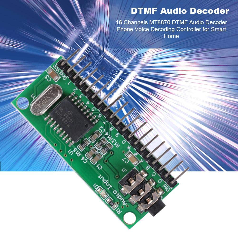 Scheda di decodifica audio, 16 canali DTMF MT8870 Decodificatore audio Telefono Regolatore di decodifica vocale per chiamate vocali telefoni cellulari e telefoni di rete fissa