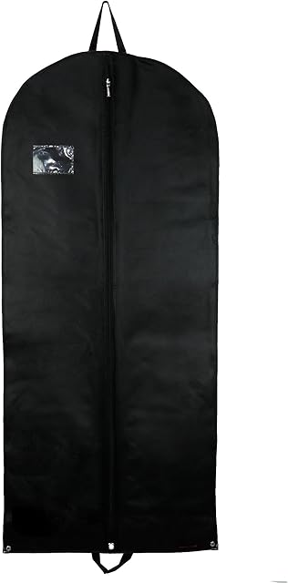 HANGERWORLD 3 Black 54 Inch Breathable Suit Cover Travel Carrier Bags with Handles
