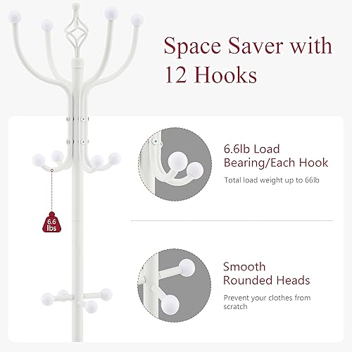 Miniatura 3 de Tajsoon Perchero con soporte para paraguas, perchero independiente con soporte para paraguas, perchero de entrada para guardar ropa, bolsas de