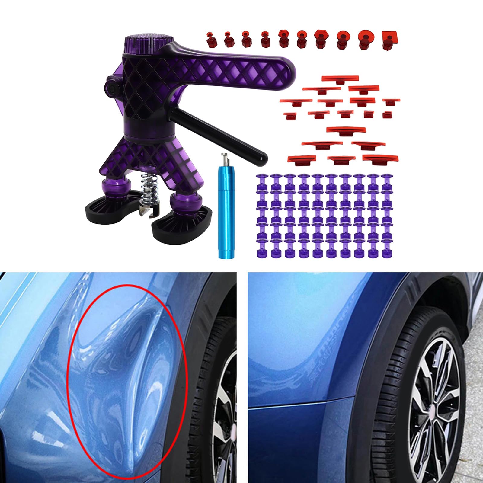 Nawwgy Multi-Purpose Car Puller Set Auto Body Repair Complete Tools Lifter Adjustable Handle Motorbike Car dent Repair Lifter