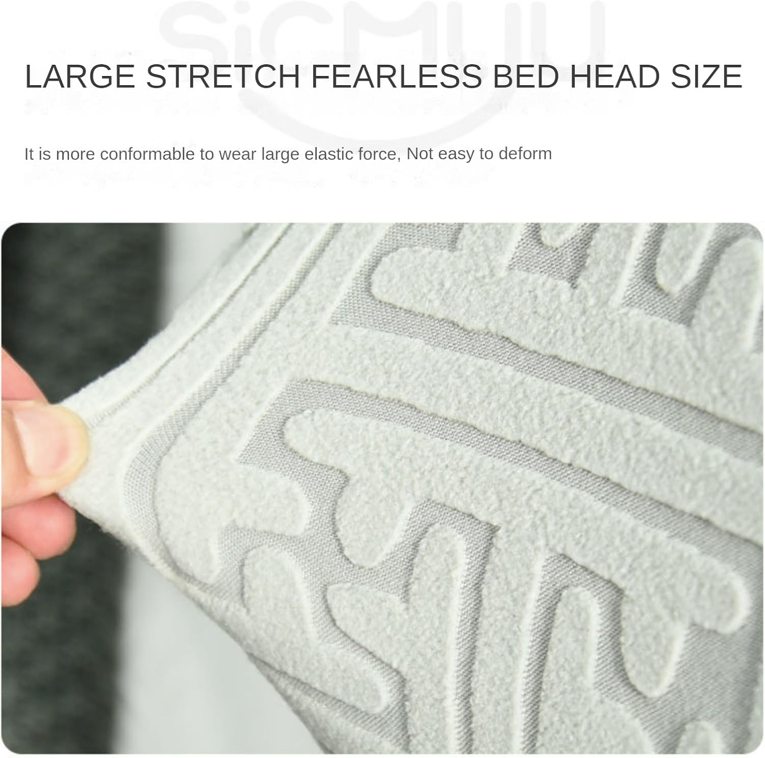 EFELIM Stretch Bed Headboard Slipcover Queen King Full Size Bed Headboard Cover Jacquard Bed Head Cover Dustproof Protector Cover for Bedroom Decoration (Rice White,210-240cm/83-94in)