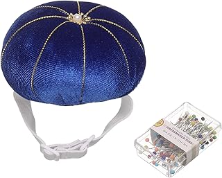 sourcing map Pulsera de poliéster con forma de calabaza, con 100 agujas para la cabeza, para costura, acolchado, manualidades, color azul