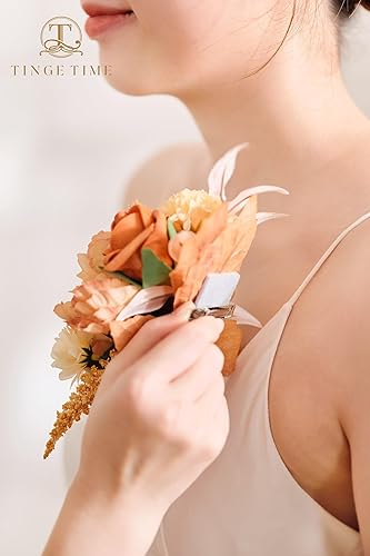 Miniatura 6 de TINGE TIME Ramilletes artificiales de hombro, juego de 2, ramillete floral para la madre de la novia para ceremonia de boda, aniversario, cena