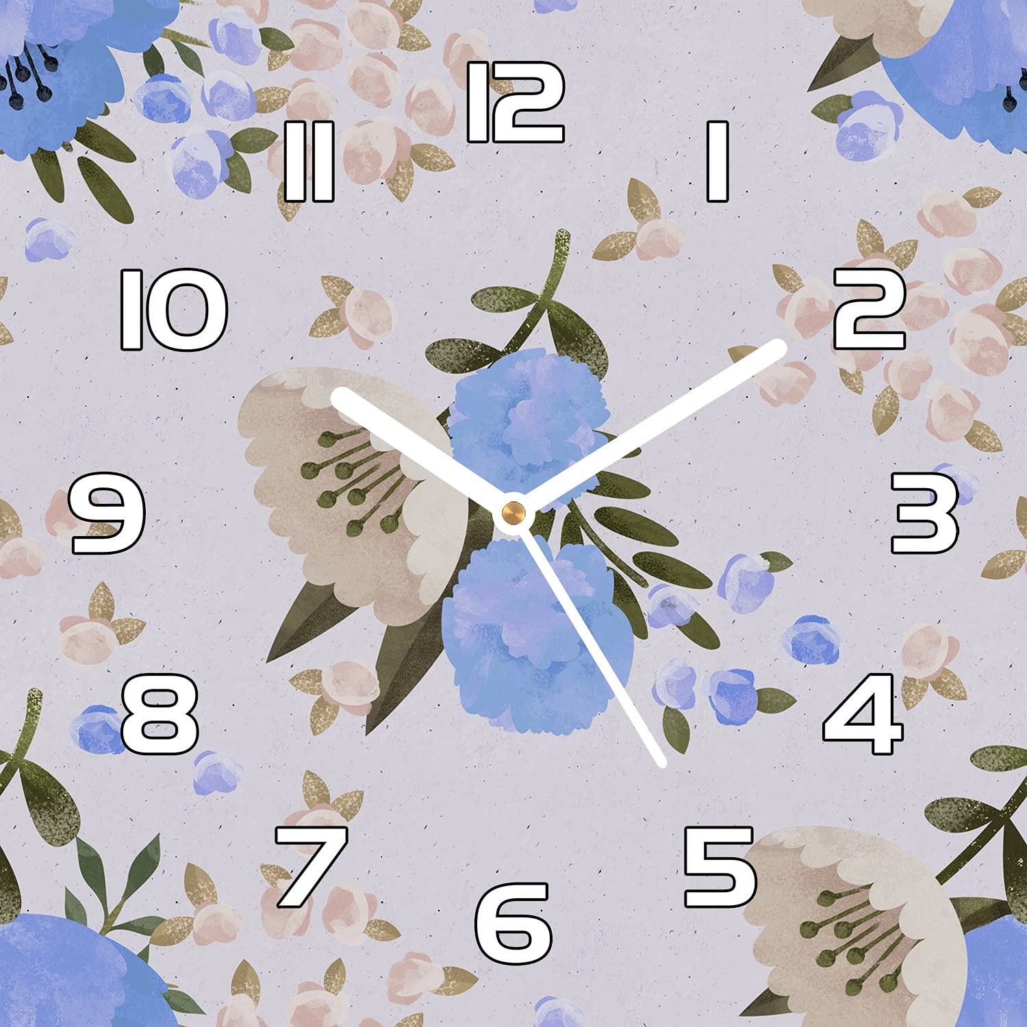 Horloge en verre moderne lavable pour cuisine anti humidite motif floral Poppies De Fleurs