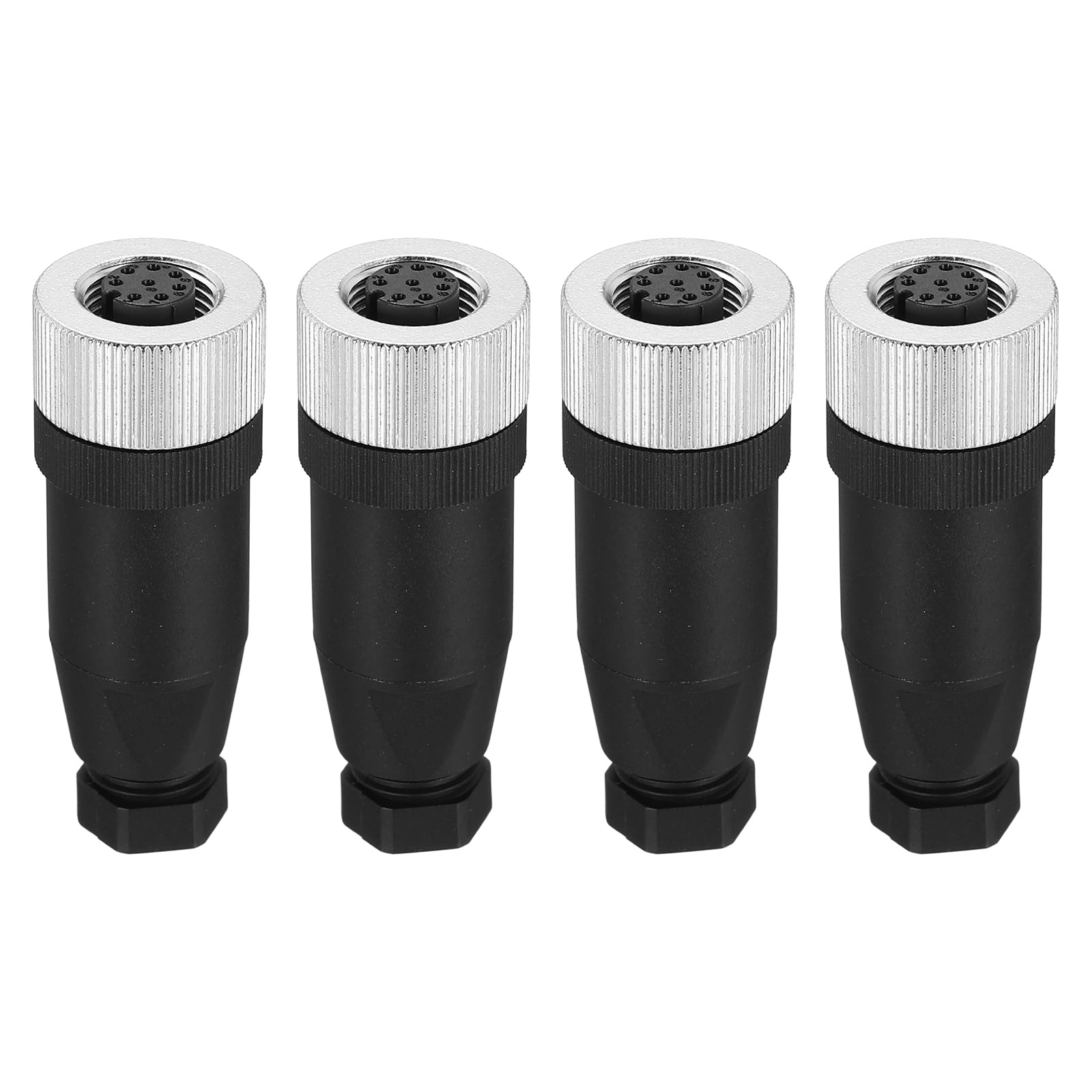 QUARKZMAN Conector Circular M12 Hembra 8 Pines, 4 Pcs Conector Circular Impermeable IP67 Para Redes Instrumentos Computadora