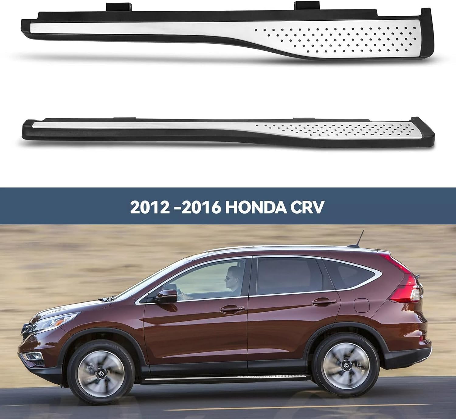 Running Board Side Steps Nerf Bars Compatible with 2012 2013 2014 2015 2016 Honda CRV CR-V Aluminum 2Pcs