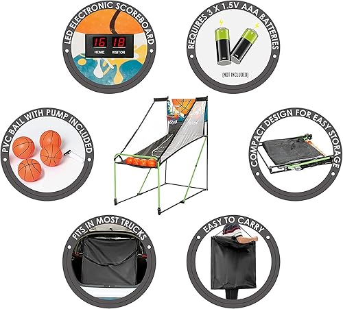 Miniatura 3 de Regalos de baloncesto de arcade juegos de baloncesto para niños y niñas, niños y nietos, edad 3, 4, 5, 6, 7, 8, 9, 10 años, fiesta de cumpleaños y