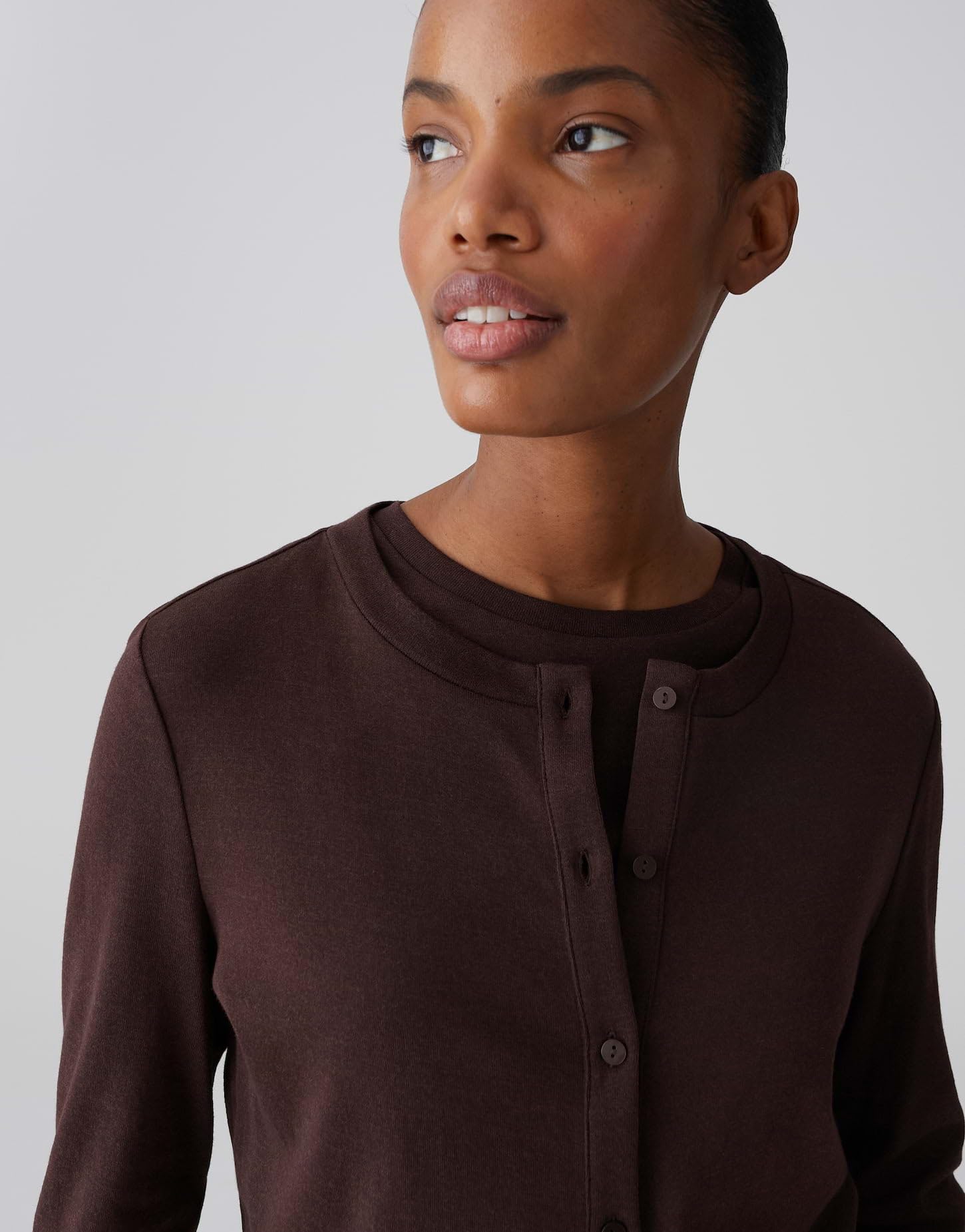 OPUS Damen Langarmshirt | Leichte Jerseyjacke aus nachhaltigem BCI Cotton Mix Slim Fit