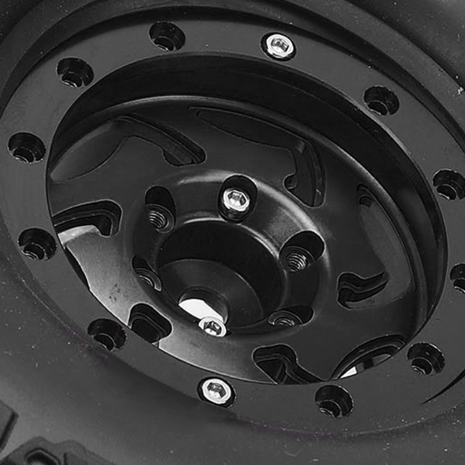 Generic Zestaw Opon do kół Gąsienicowych RC Trwała Piasta ze Stopu Aluminium Stylowy Samochód RC 4 szt. dla Entuzjastów Jazdy 120x46mm (BLACK)