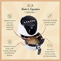 Vista 3 de Papel vaporizador de 9 pulgadas, forros redondos de papel pergamino para freidora de aire, 220 forros de vapor de bambú sin blanquear, fácil