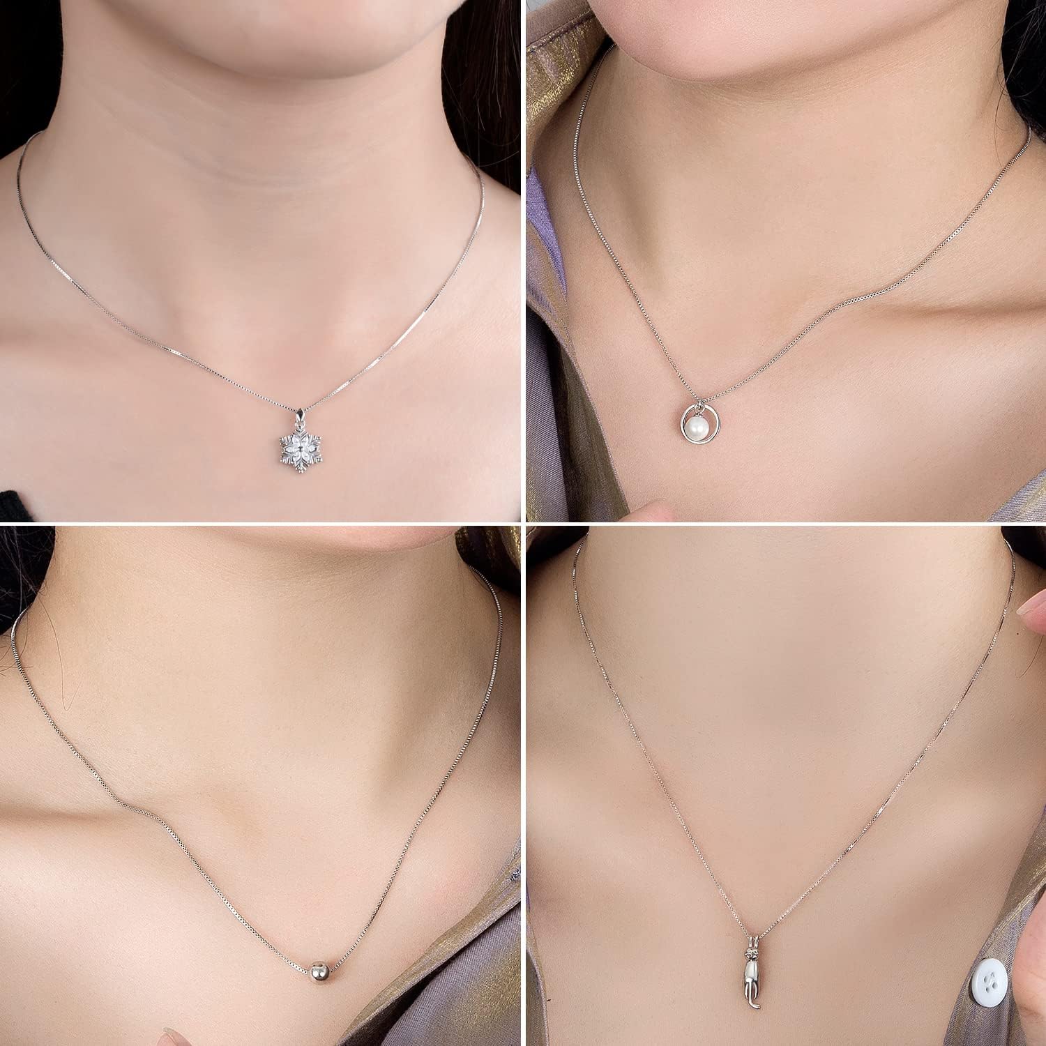 Dankadi Italian 925 Sterling Silver Necklace For Women 0.9mm Box Chain 1.3mm Rolo Chain O-Chain Lobster Claw Clasp - Pendant Chain - 16 "18" 20 "22" 24 "26" Jewelry Gift - Image 8