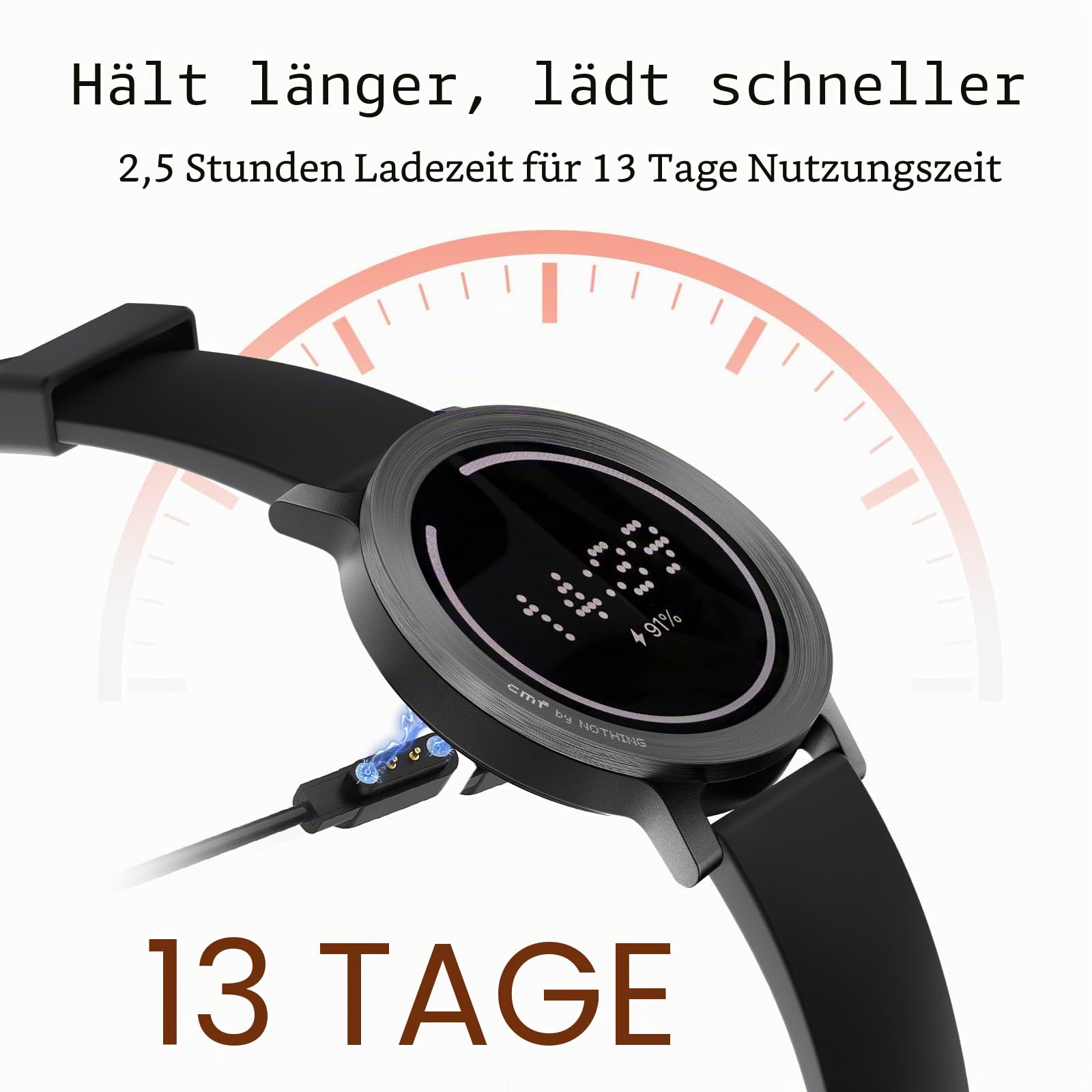 CMF Watch 3 Pro Smartwatch 1,43" AMOLED 13 Tage Akku Dual-GPS Bluetooth-Anrufe KI-Rauschunterdrückung Herzfrequenz Schlaftracking Dunkelgrau