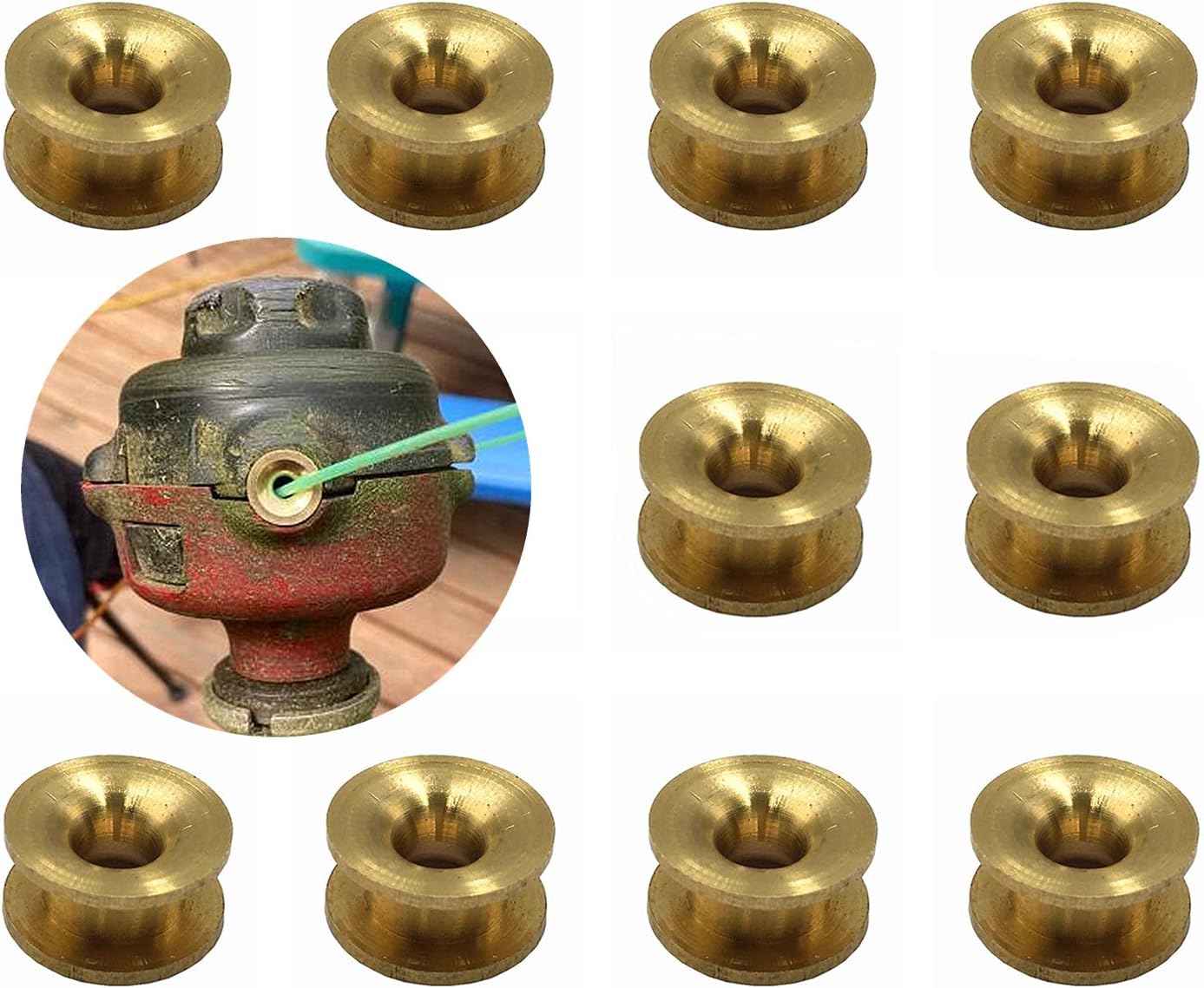 CHDUYUHMAOY 10Pcs Universal Grass Trimmer Head Eyelets Sleeve String Trimmer Cutter Parts Accessories Replacement Parts