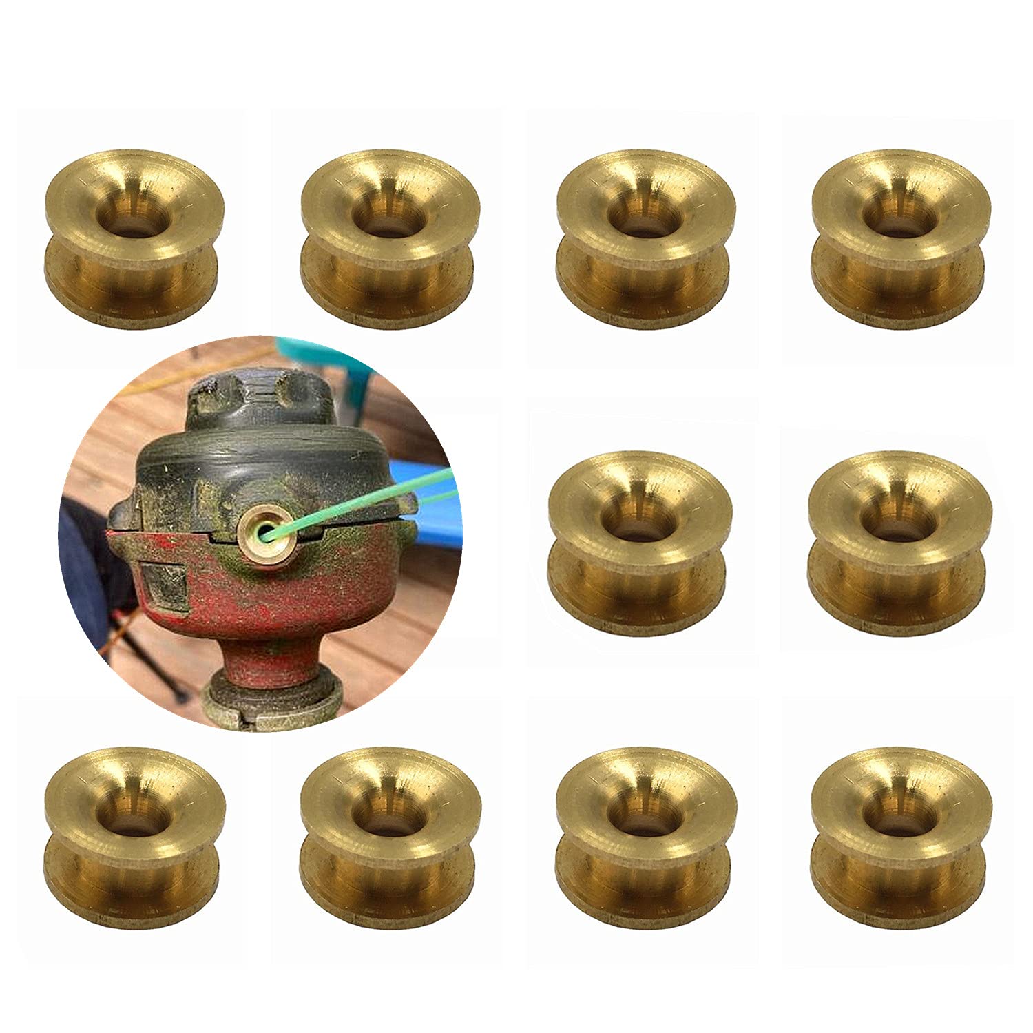 CHDUYUHMAOY 10Pcs Universal Grass Trimmer Head Eyelets Sleeve String Trimmer Cutter Parts Accessories Replacement Parts