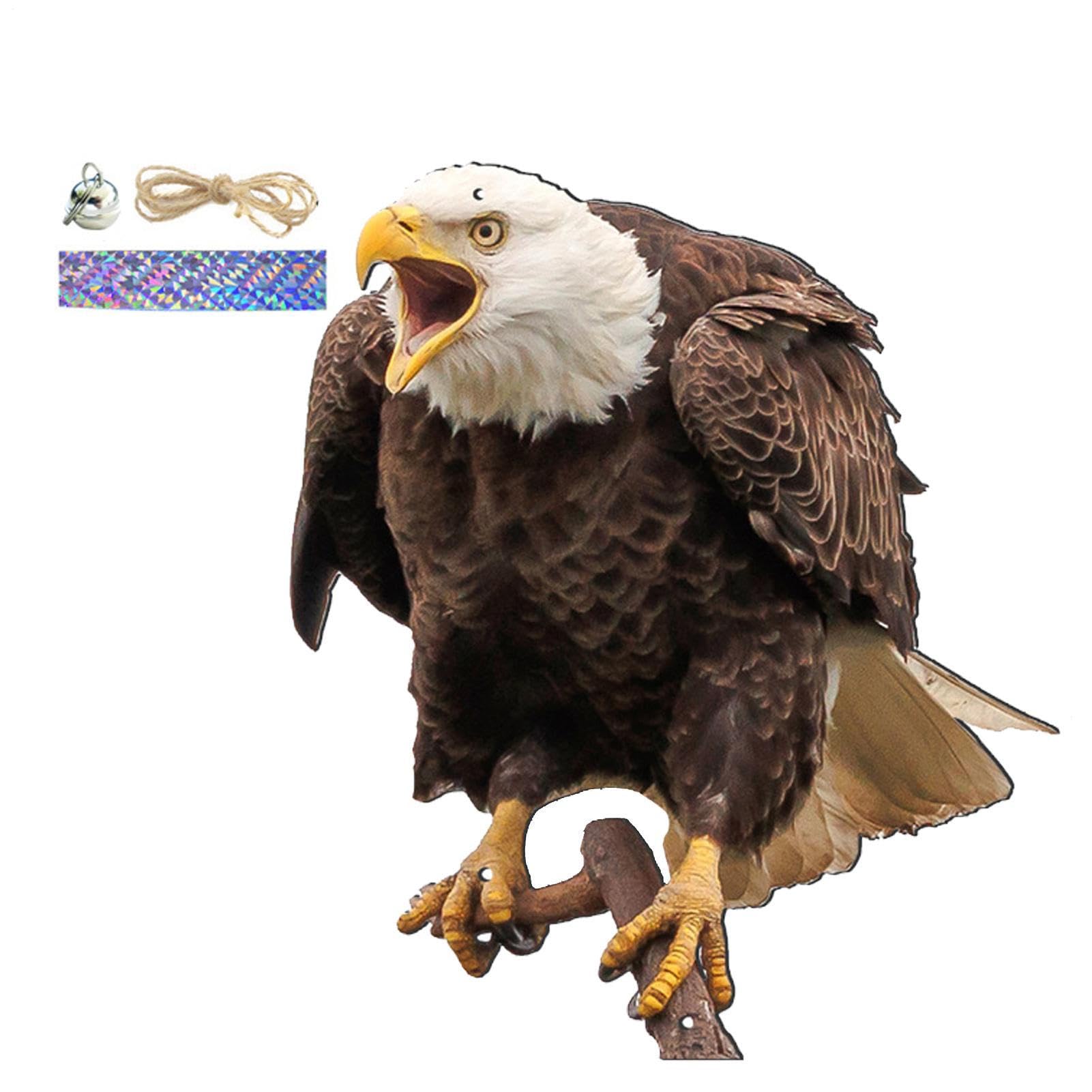 Dorugage Bird Re-pellent Devices | Flat Bird Scarers for Gardens | Owl Decoy To Scare Birds Away | Pigeon De-terrent with Reflective Tape | Birds Control Device for Garden Ponds Patio Decorations
